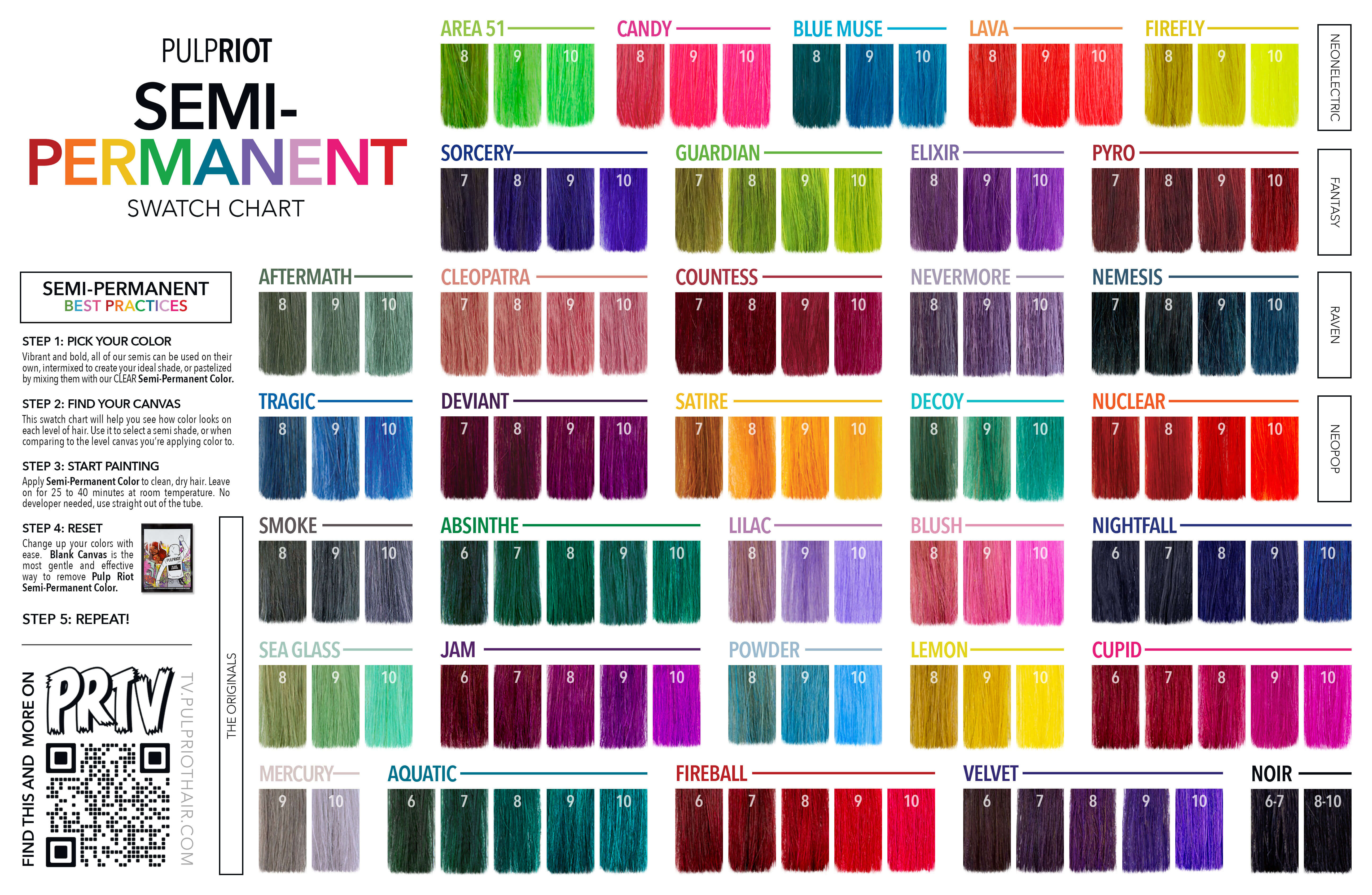 Pulp Riot Vivid Color Chart Coloring Pages